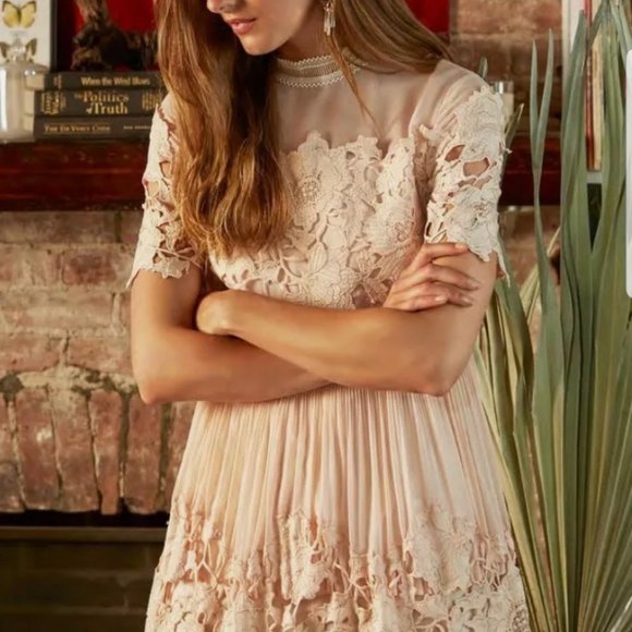 Saylor X Free People Womens Ballet Pink Lace Hallie Cocktail Dress Size Small - Picture 3 of 9